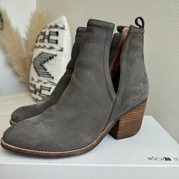 Jeffrey Campbell Orwell Gray Suede Leather Ankle Boots Size 9-Western - Picture 4 of 10